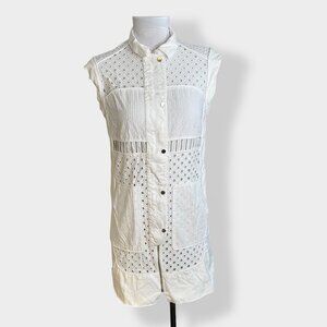 Rebecca Taylor White Denim Shirt Dress‎